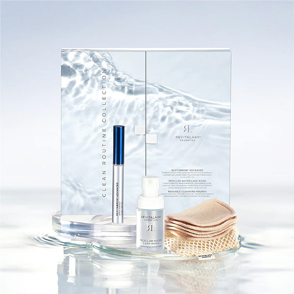 Limited Edition Clean Routine Kit with 1 x 3ml Revitalash Serum + 1 x  Micellar water Lash Wash + Reusable Cleansing Rounds